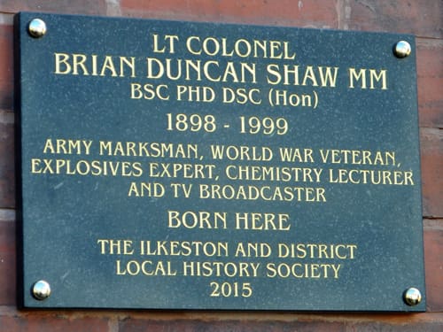Plaque to local explosives expert and marksman